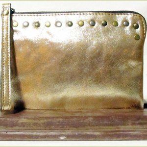 Patricia Nash Distressed Marbled Metallic Leather Studded Cassini Wristlet